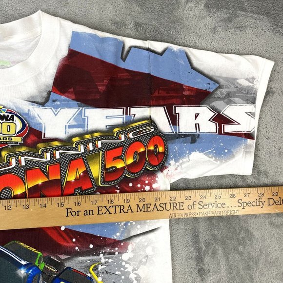 NWOT Y2K '08 NASCAR Chase Authentics All Over Print Daytona Racing T-Shirt M - Picture 8 of 8